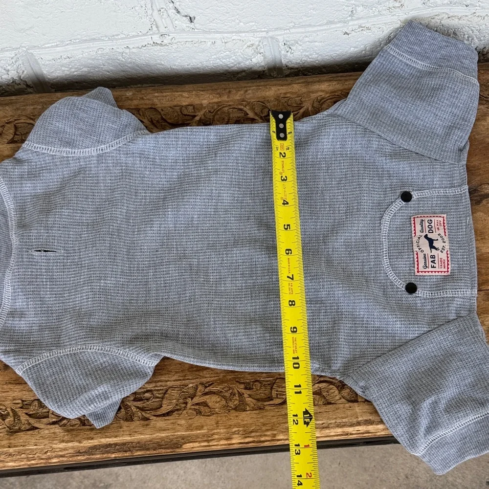 Fab Dog Grey Waffle Knit Dog Onesie